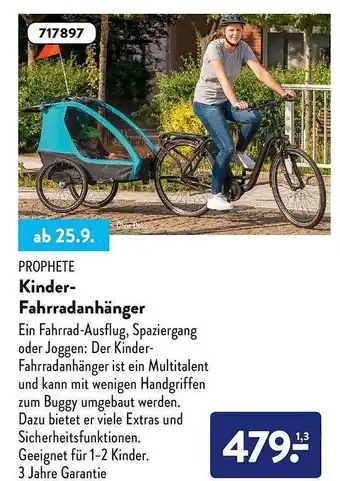 Aldi Nord Prophete kinder-fahrradanhänger Angebot