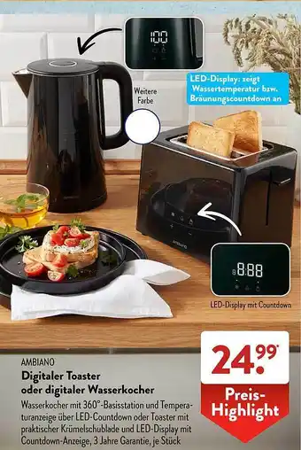 Aldi Süd Ambiano digitaler toaster oder digitaler wasserkocher Angebot