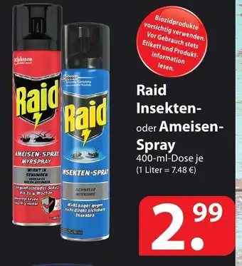 Famila Nord Ost Raid Insekten oder Ameisen Spray 400ml Angebot