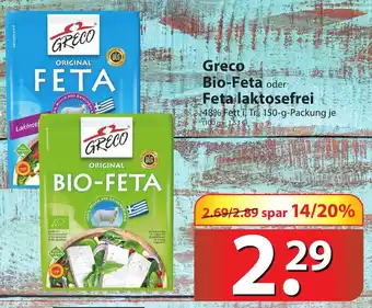 Famila Nord Ost Greco Bio Feta oder Feta laktosefrei 150g Angebot