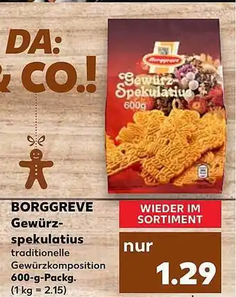 Kaufland Borggreve gewürzspekulatius Angebot