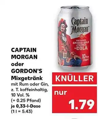 Kaufland Captain morgan oder gordon's mixgetränk Angebot