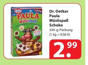 Famila Nord Ost Dr. Oetker Paula Müslispaß Schoko 330 g Packung Angebot