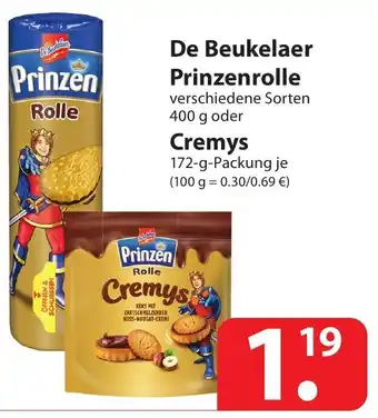 Famila Nord Ost De Beukelaer Prinzen Rolle 400g oder Cremys 172g Angebot