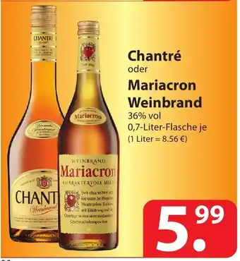 Famila Nord Ost Chantré oder Mariacron Weinbrand 0,7L Angebot