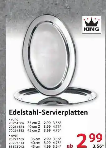 Selgros Edelstahl-Servierplatten Angebot