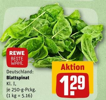 REWE Rewe beste wahl blattspinat Angebot