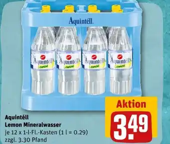 REWE Aquintéll lemon mineralwasser Angebot