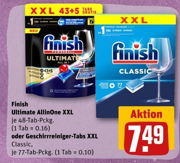 Finish ultimate allinone xxl oder geschirrreinigertabs xxl classic