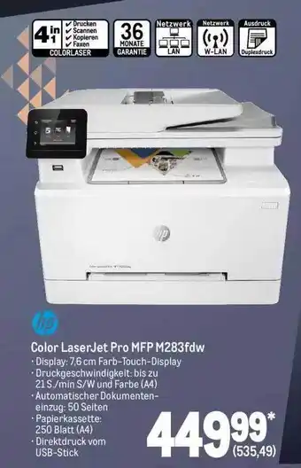 METRO Hp color laserjet pro mfp m283fdw Angebot