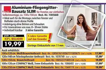 Norma24 Hecht aluminium-fliegengitter-bausatz slim Angebot