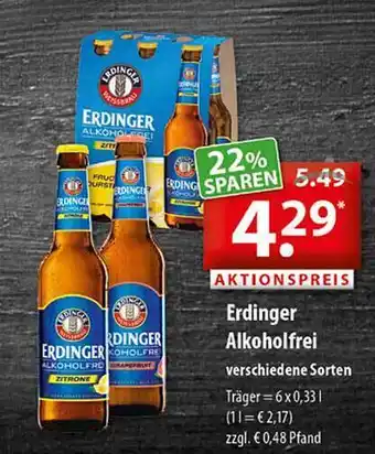 Getränkeland Erdinger alkoholfrei Angebot