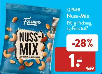 Aldi Süd Farmer Nuss Mix 150 g Packung Angebot