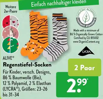 Aldi Süd Alive Regenstiefel Socken Angebot