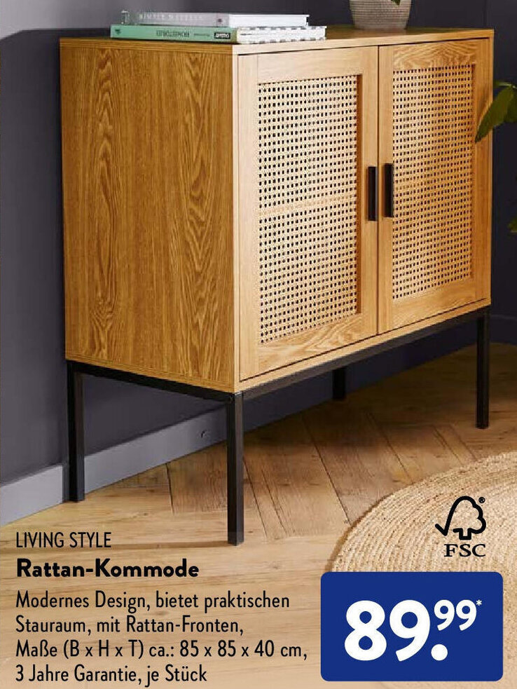 Living Style Rattan Kommode Angebot bei Aldi Süd