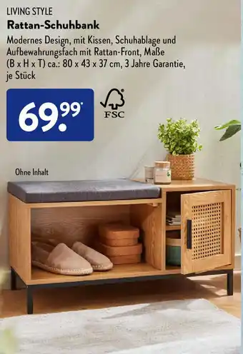 Aldi Süd Living Style Rattan Schuhbank Angebot