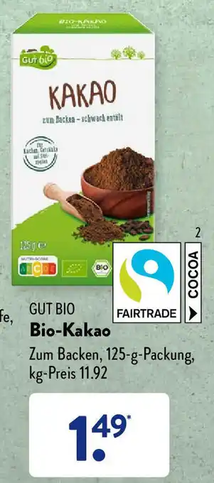 Aldi Süd Gut Bio Bio-Kakao 125 g Packung Angebot