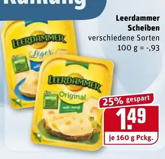 REWE Kaufpark Leerdammer Scheiben 160 g Angebot