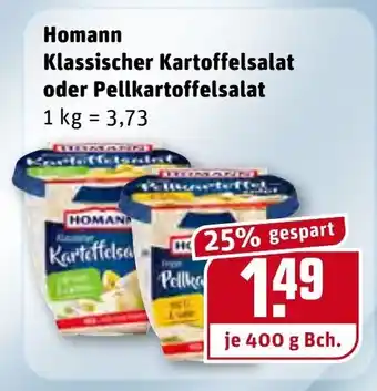 REWE Kaufpark Homann Klassischer Kartoffelsalat oder Pellkartoffelsalat 400g Becher Angebot