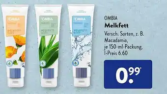 Aldi Süd Ombia melkfett Angebot