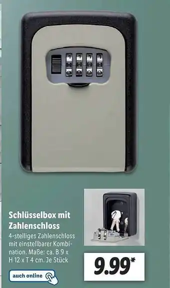 Lidl Schlusselbox mit zahlenschloss Angebot