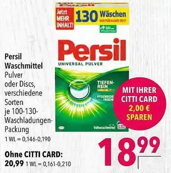 CITTI Markt Persil waschmittel pulver oder discs Angebot