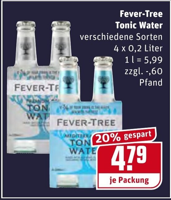 Fever Tree Tonic Water 4x0,2L Angebot bei REWE Kaufpark