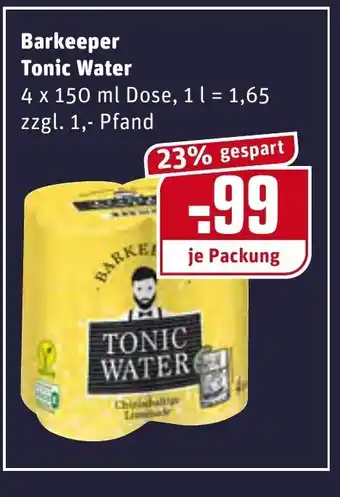 REWE Kaufpark Barkeeper Tonic Water 4x150ml Angebot