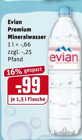 REWE Kaufpark Evian Premium Mineralwasser 1,5L Angebot