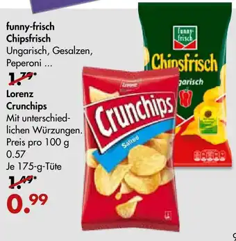 Galeria Markthalle Funny Frisch Chipsfrisch oder Lorenz Crunchips 175g Angebot