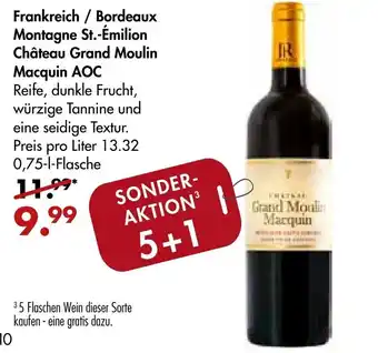 Galeria Markthalle Frankreich / Bordeaux Montagne St. Émilion Château Grand Moulin Macquin AOC 0,75L Angebot