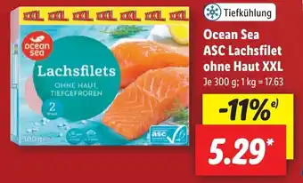 Lidl Ocean Sea ASC Lachsfilet ohne Haut XXL 300 g Angebot