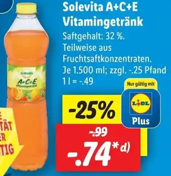 Lidl Solevita A+C+E Vitamingetränk Angebot