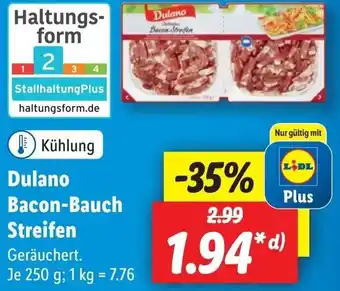 Lidl Dulano Bacon Bauch Streifen 250 g Angebot