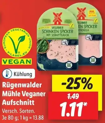 Lidl Rügenwalder Mühle Veganer Aufschnitt 80 g Angebot