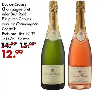 Galeria Markthalle Duc de Croissy Champagne Brut oder Brut Rosé 0,75L Angebot