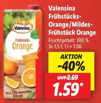 Lidl Valensina Frühstücks Orange/Mildes Frühstück Orange 1,5 L Angebot