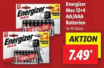 Lidl Energizer Max 12+4 AA/AAA Batterien Angebot