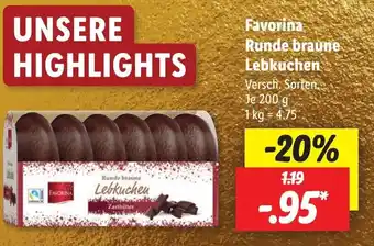 Lidl Favorina Runde braune Lebkuchen 200 g Angebot