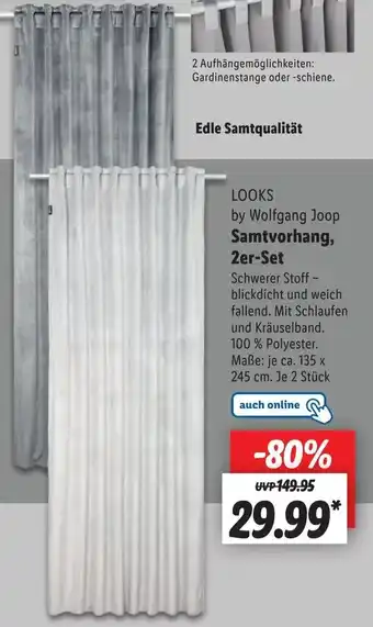 Lidl Looks by Wolfgang Joop Samtvorhang, 2er Set Angebot