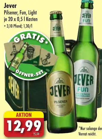 Lösch Depot Jever Pilsener, Fun oder Light  20x0,5 L Kasten Angebot