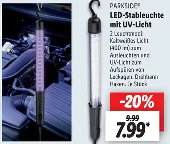 Lidl Parkside LED Stableuchte mit UV Licht Angebot