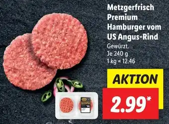 Lidl Metzgerfrisch Premium Hamburger vom US Angus Rind 240 g Angebot