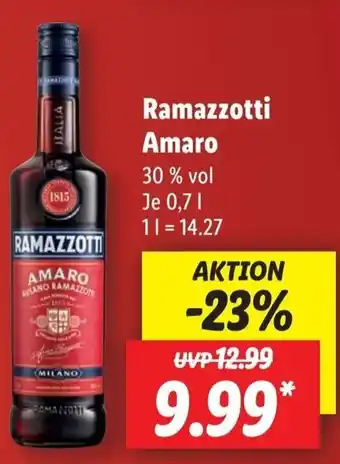 Lidl Ramazzotti Amaro 0,7 L Angebot