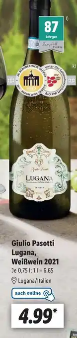 Lidl Giulio Pasotti Lugana, Weißwein 2021 Angebot