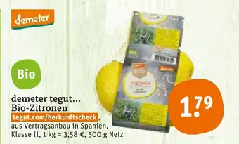 tegut Demeter tegut Bio Zitronen 500g Angebot