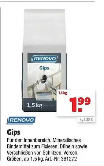 Hagebau Renovo gips Angebot