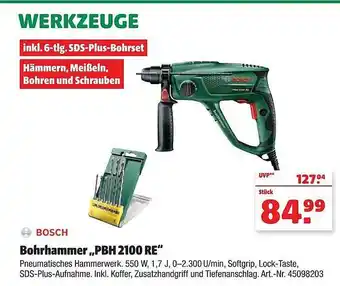 Hagebau Bosch bohrhammer „pbh 2100 re“ Angebot