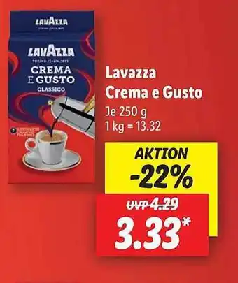 Lidl Lavazza crema e gusto Angebot