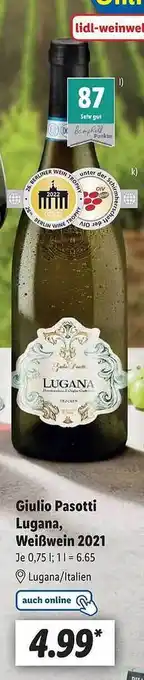Lidl Giulio pasotti lugana, weißwein 2021 Angebot